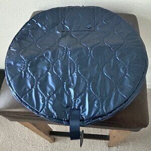 Samantha Brown To-Go LAY n GO Drawstring Cosmetic Organizer METALLIC BLUE nwt